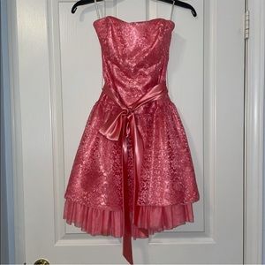 Strapless Jessica McClintock Pink Silk Dress